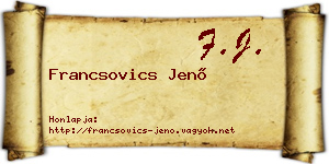 Francsovics Jenő névjegykártya